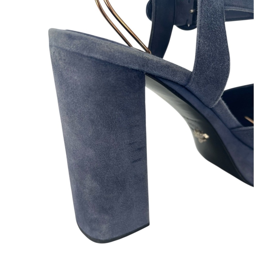 Prada Suede Crisscross Platform Sandals in Blue Size 40.5 - Picture 16 of 16